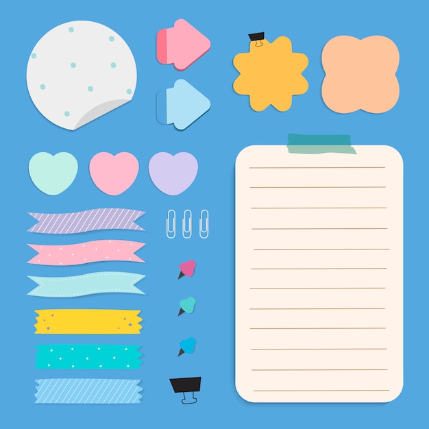 Colorful reminder paper notes set