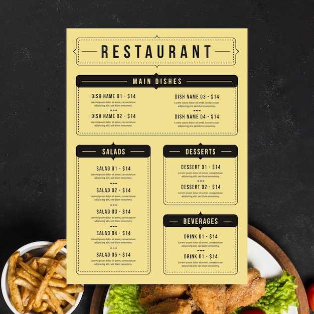 Free Vector colorful restaurant menu template