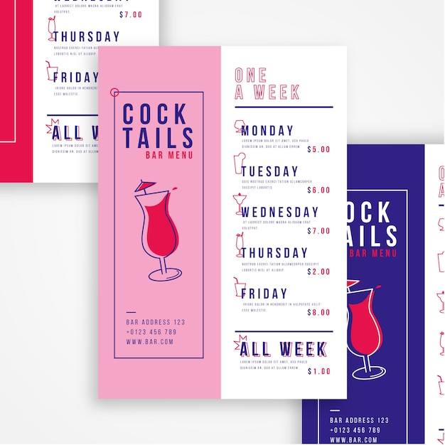 Colorful restaurant menu template