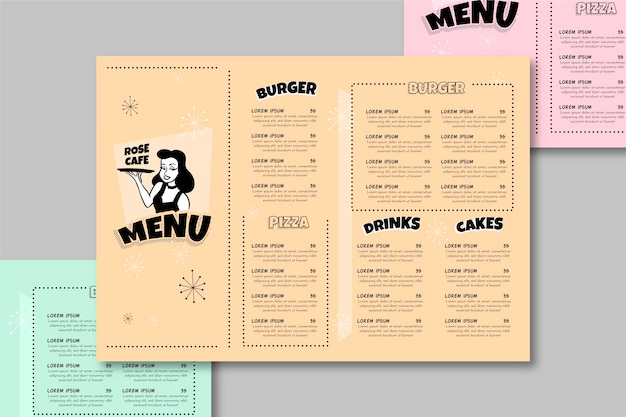 Colorful restaurant menu template