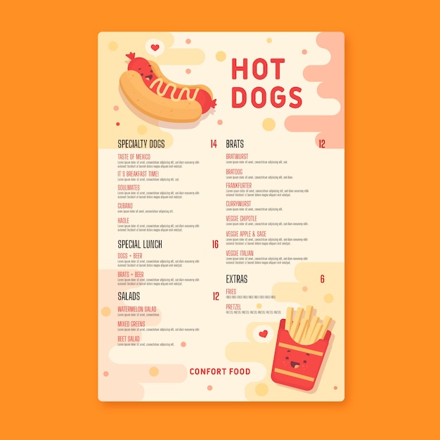 Colorful restaurant menu template