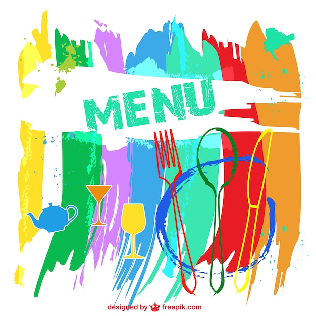 Free vector colorful restaurant menu