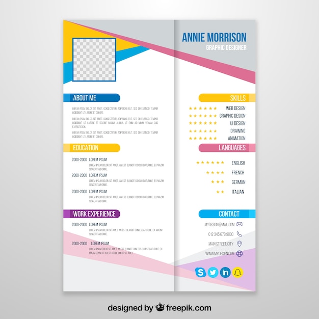 Colorful resume template