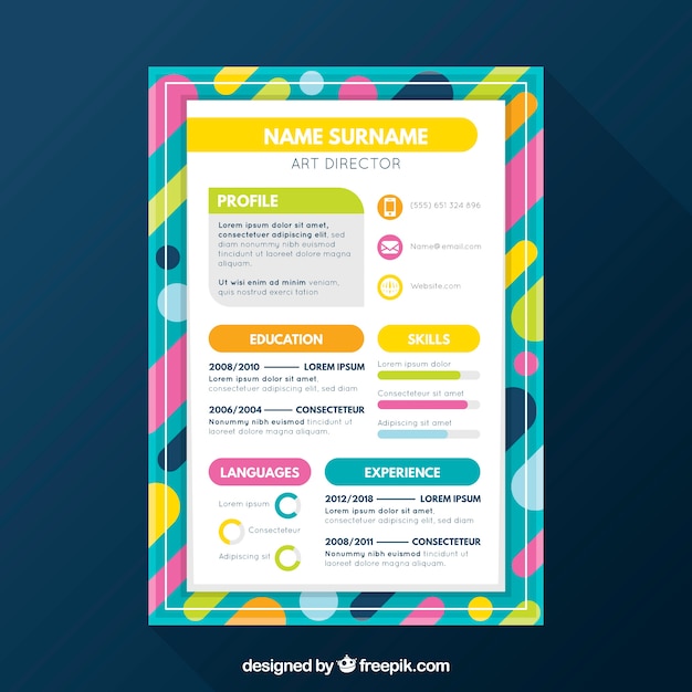 Colorful resume template