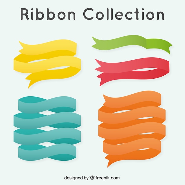 Free Vector colorful ribbons collection