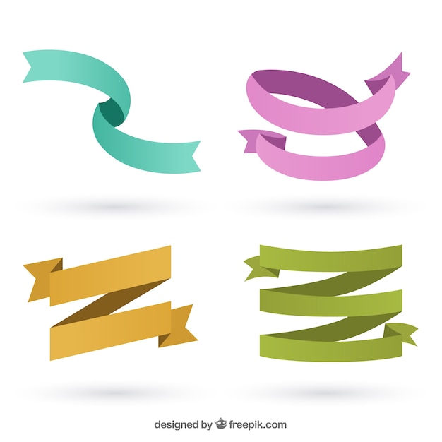 Free Vector colorful ribbons pack