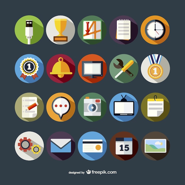 Colorful round icons pack