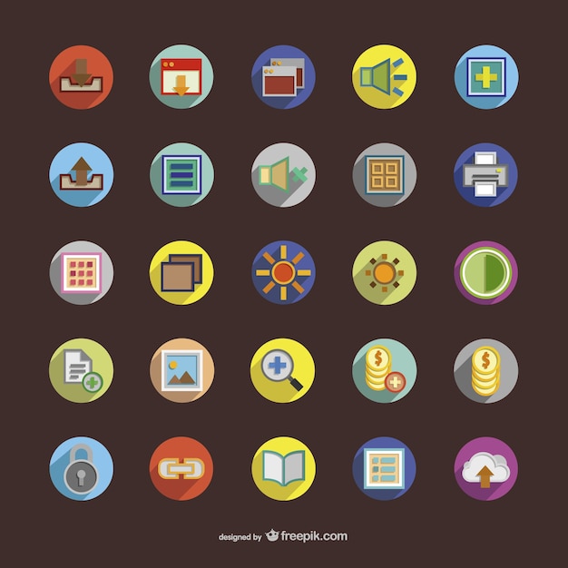 Free Vector colorful round icons set