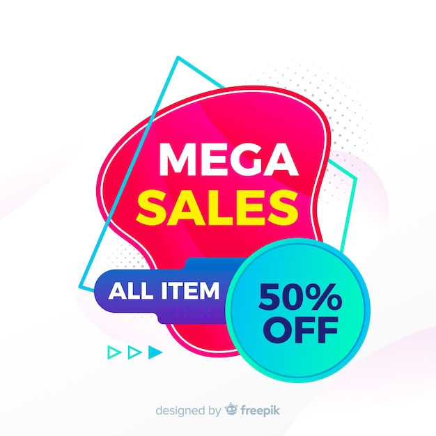 Colorful sales background geometric design