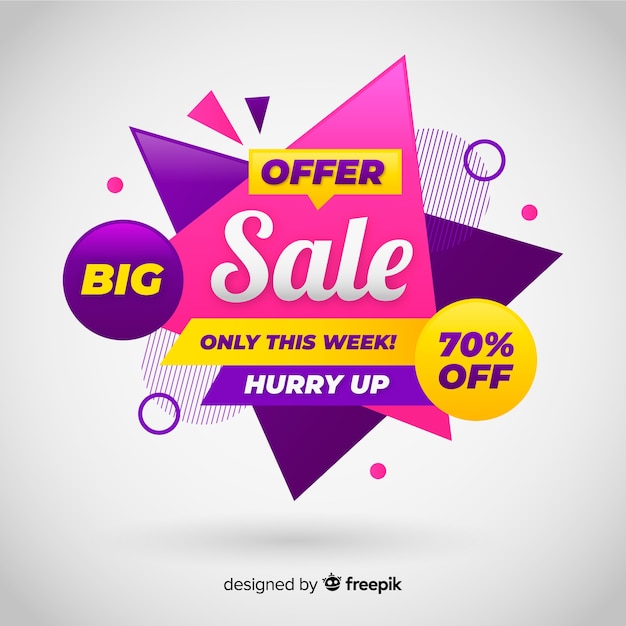 Colorful sales background geometric  style