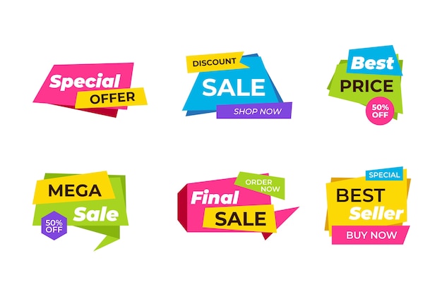 Colorful sales banner collection design