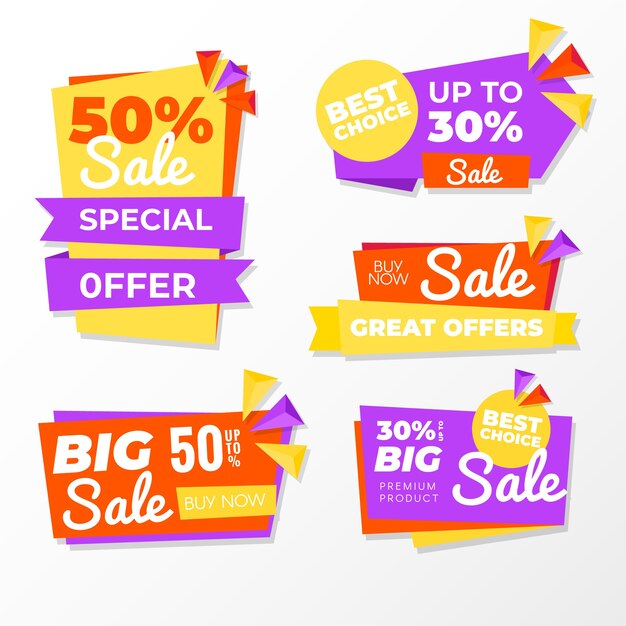 Colorful sales banner collection