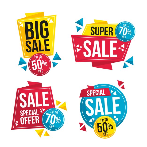 Colorful sales banners collection