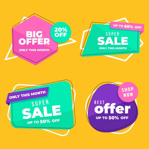 Colorful sales banners collection