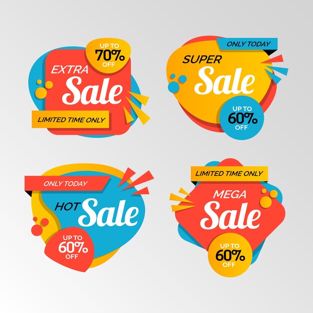 Colorful sales banners collection