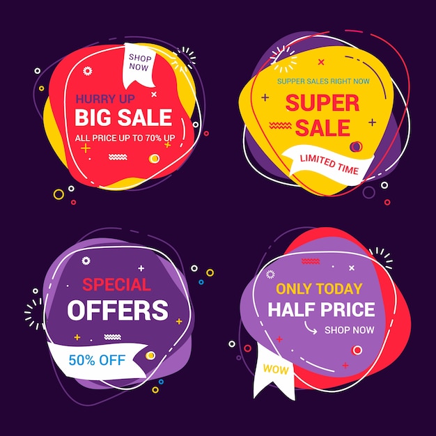 Colorful sales banners collection