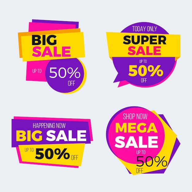 Colorful sales banners collection