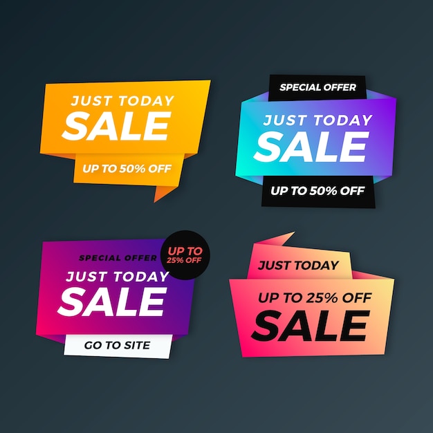 Colorful sales banners collection