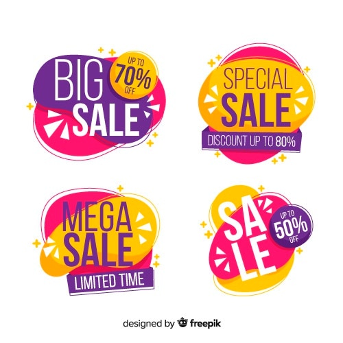 Colorful sales banners geometric design