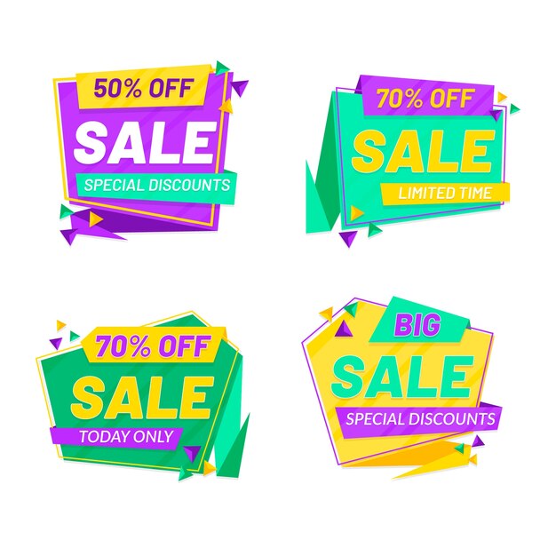 Colorful sales banners set