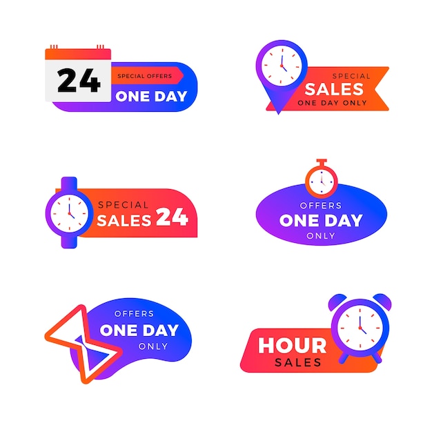 Free Vector colorful sales countdown banner collection