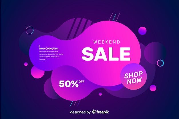 Colorful sales fluid effect background