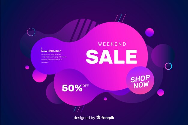 Colorful sales fluid effect background