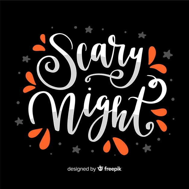 Colorful scary night lettering