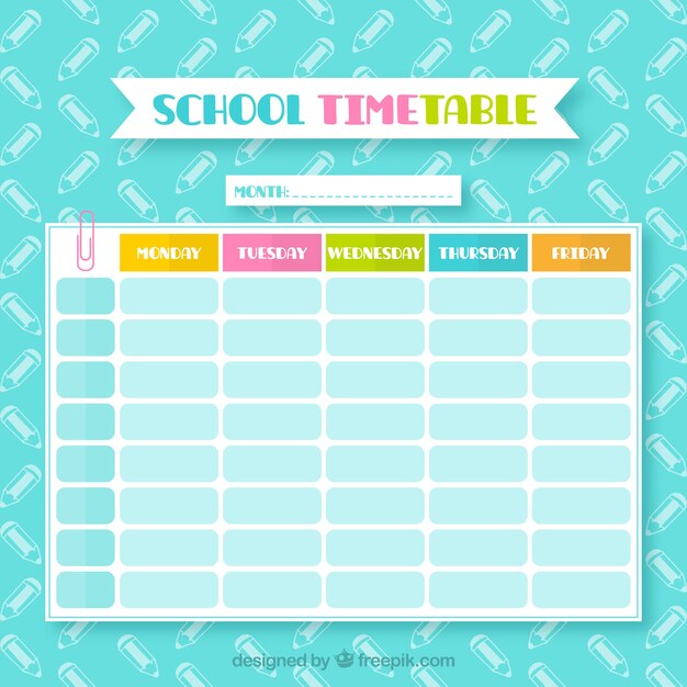 Colorful school calendar