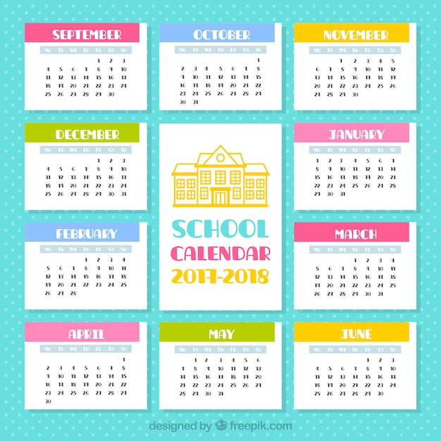 Colorful school calendar