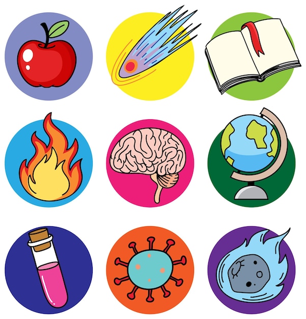 Free Vector colorful science icons vector set