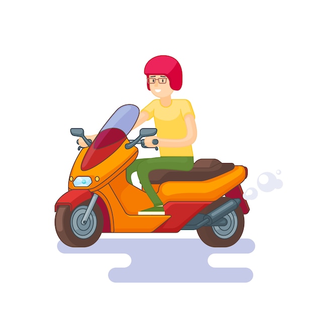 Colorful Scooter Flat Concept