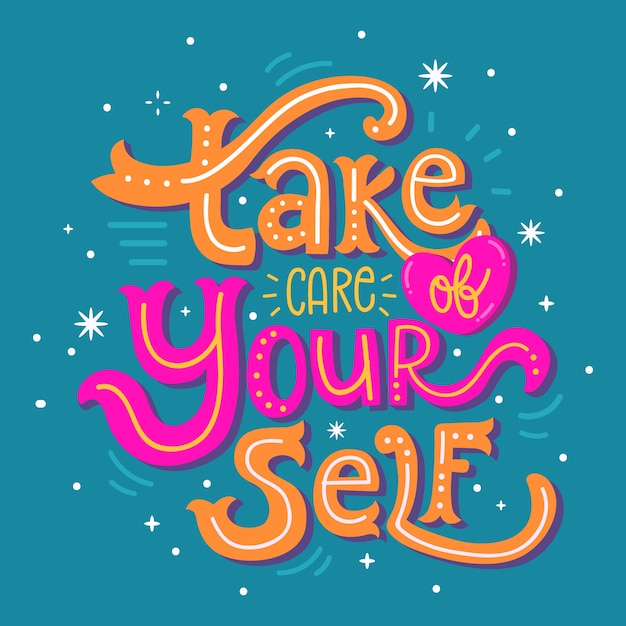 Colorful self love lettering