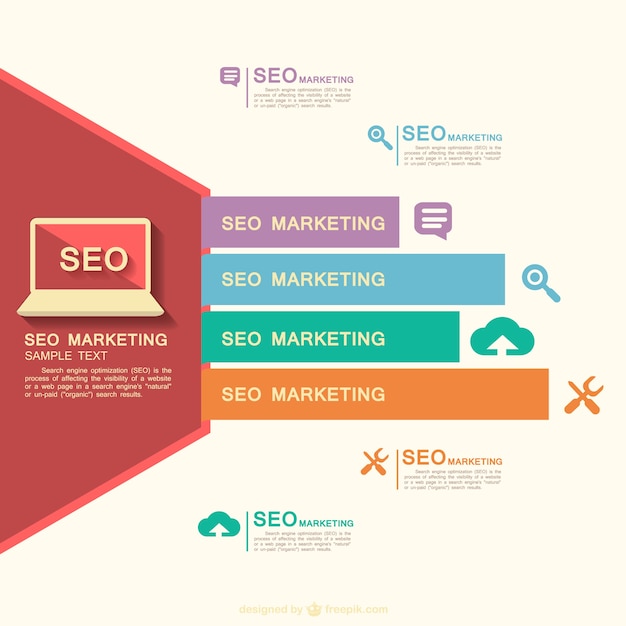 Free Vector colorful seo infographic