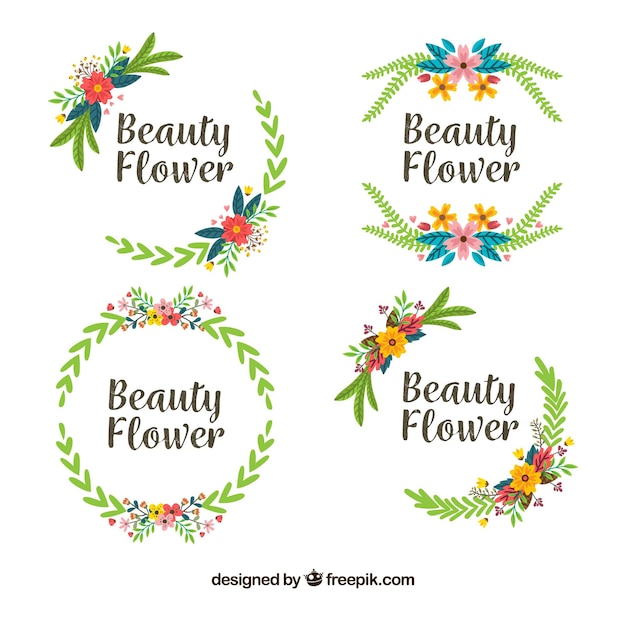 Free Vector colorful set of floral frames