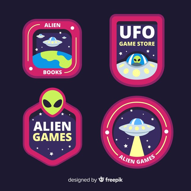 Colorful set of modern badges