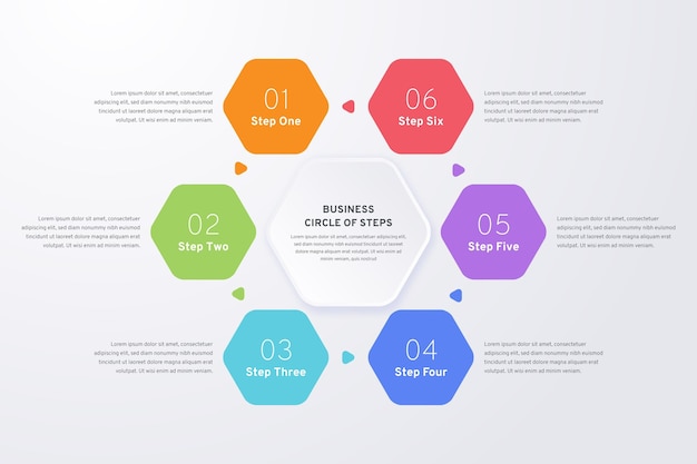 Colorful set of steps infographic