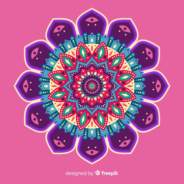 Colorful shiny mandala background