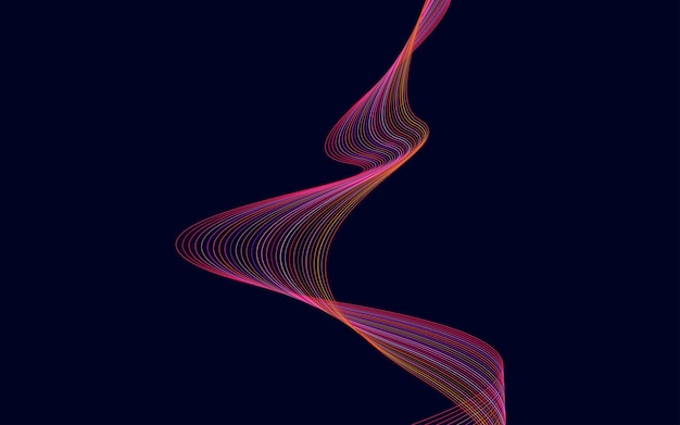 Free Vector colorful shiny wave with lines curved wavy line smooth stripe design element