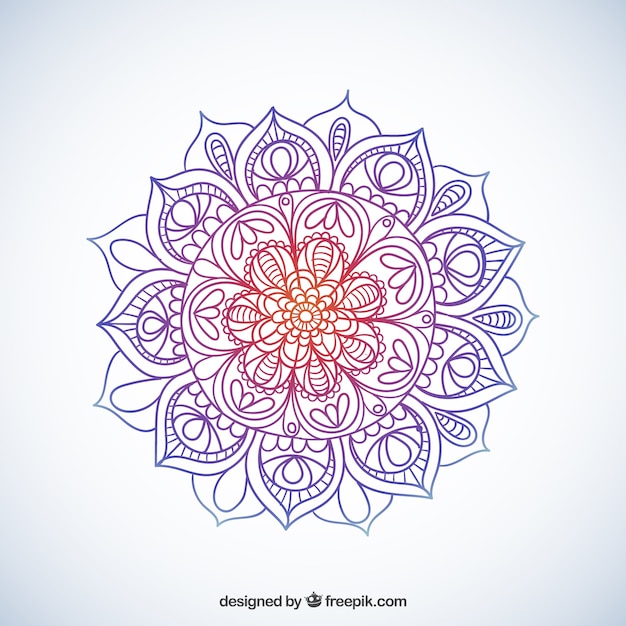 Colorful sketchy mandala