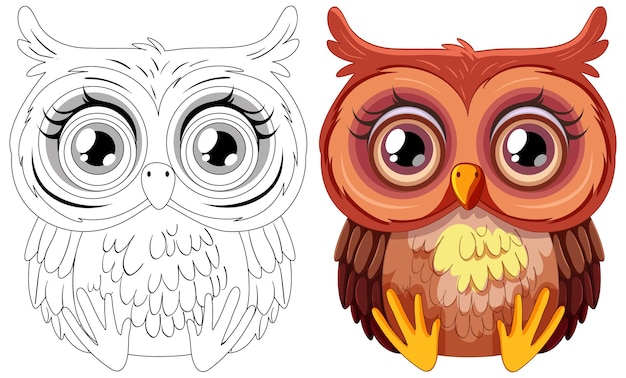 Free Vector colorful and sketchy owl illustrations