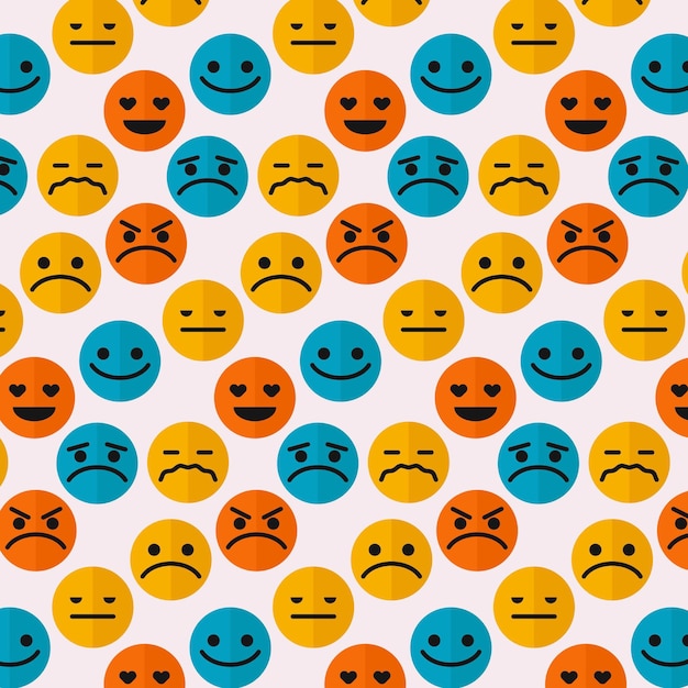 Free Vector colorful smile emoticons pattern