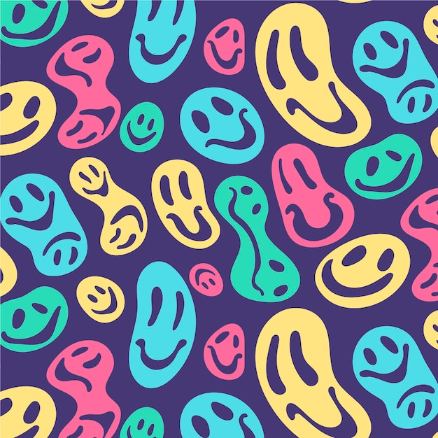 Free Vector colorful smile emoticons pattern