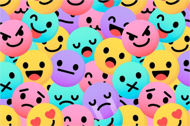 Colorful smile emoticons pattern