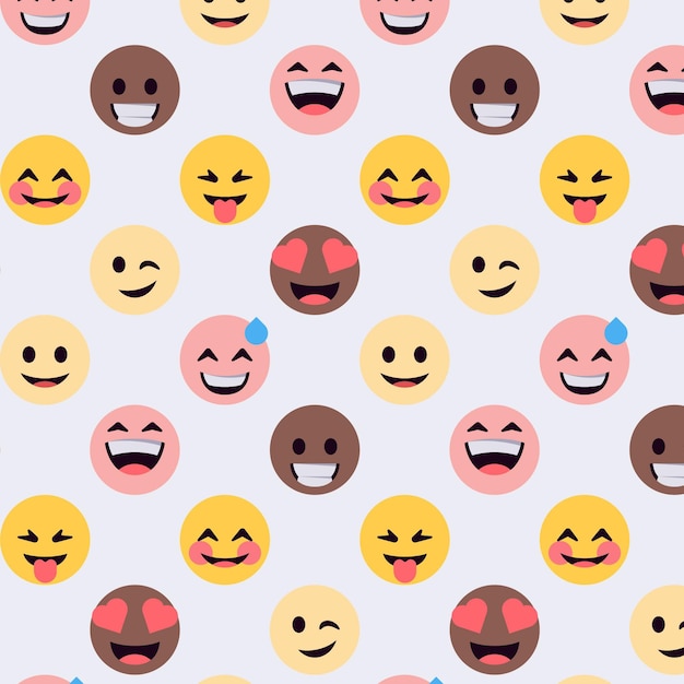 Colorful smile emoticons pattern