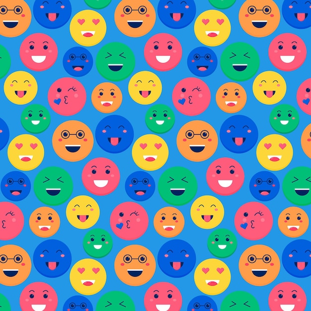 Free Vector colorful smile emoticons pattern