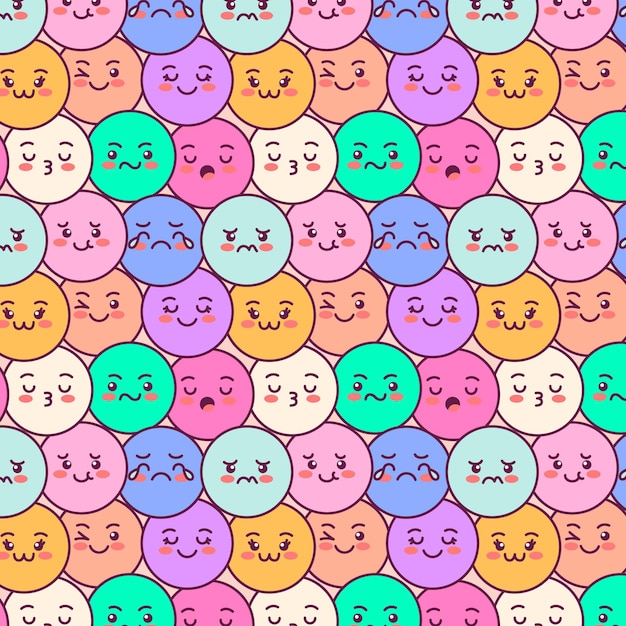 Colorful smile emoticons pattern