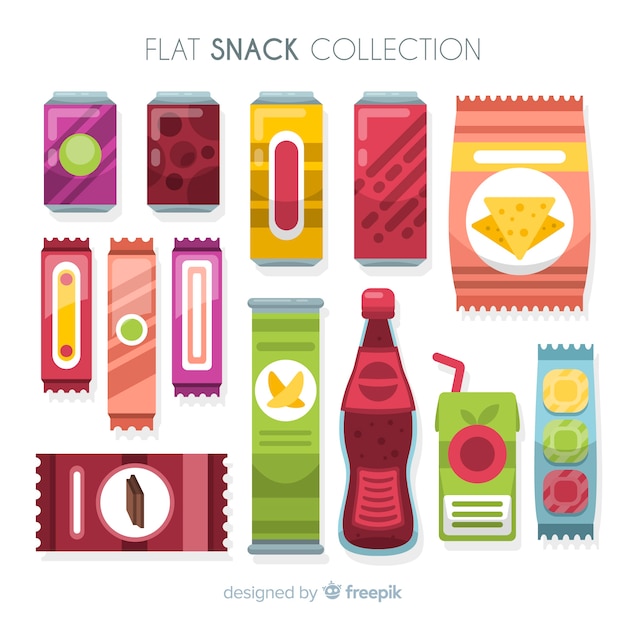 Colorful snack collection with flat design