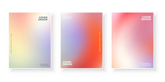 Colorful soft gradient for presentation cover design set