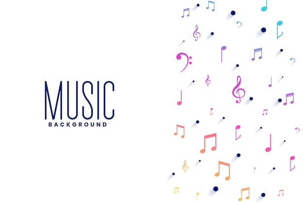 Free vector colorful sound notes and tunes symbol for retro or jazz song